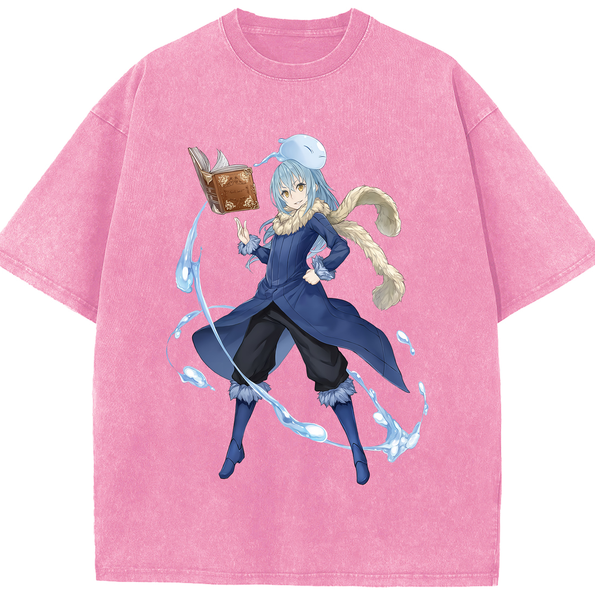 （画像用） 転スラ Regarding Reincarnated to Slime 綿100% ヴィンテージ風 半袖Tシャツ（フロントプリント）